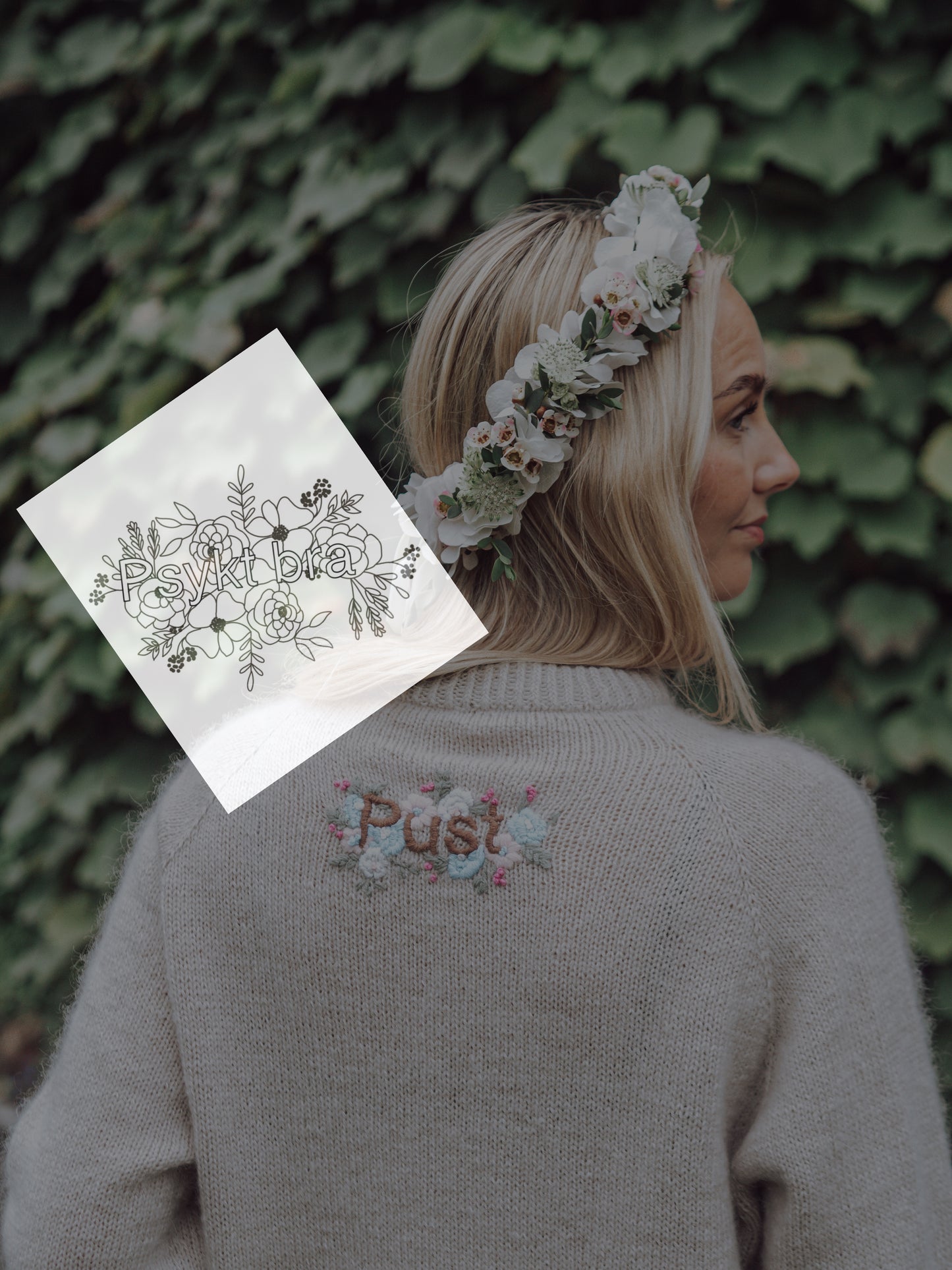 Psykt bra broderi - bukett